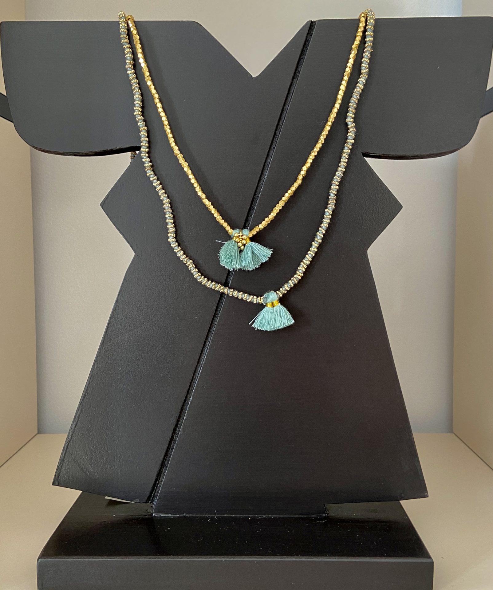 collana seta e ottone