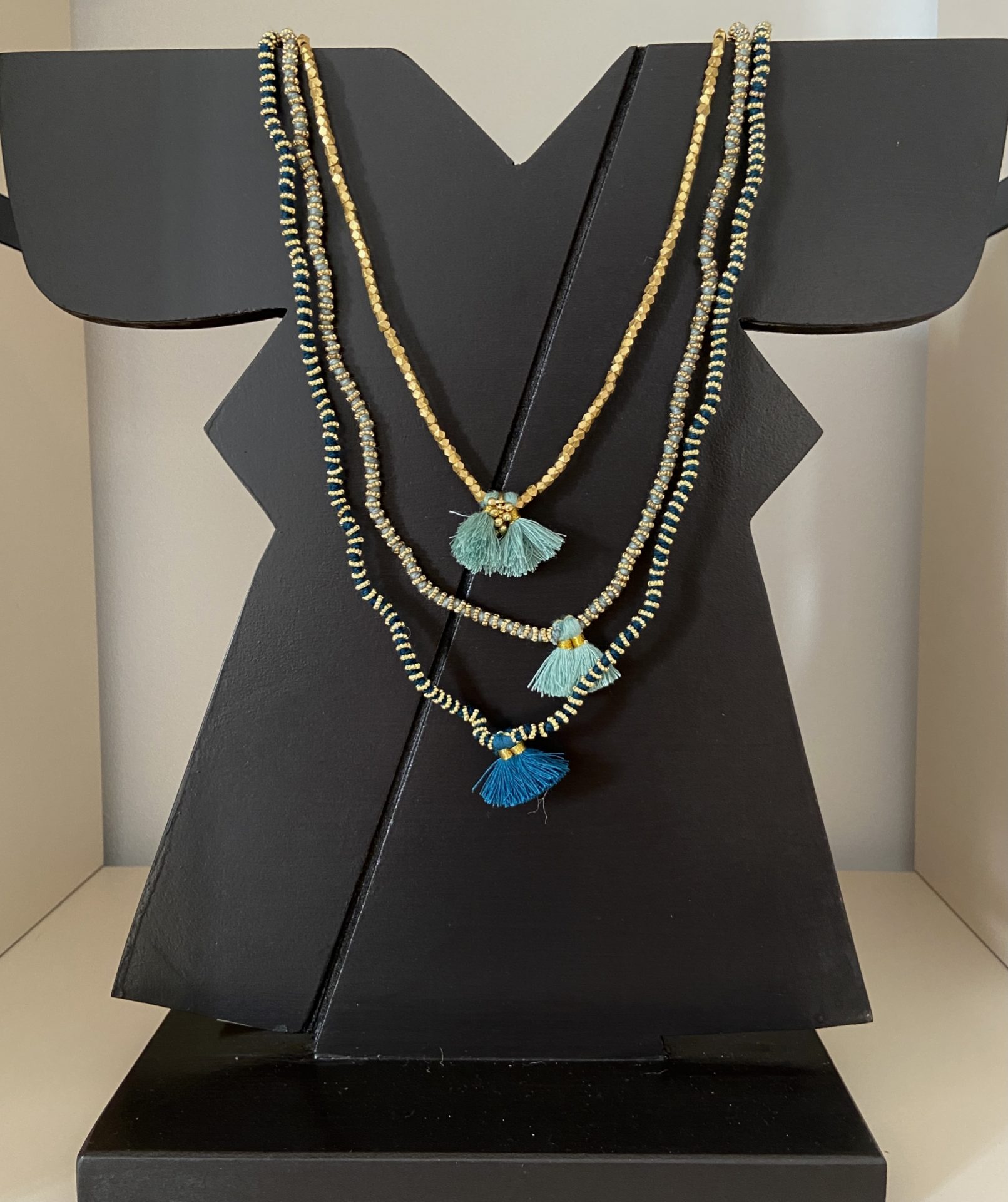collana seta e ottone